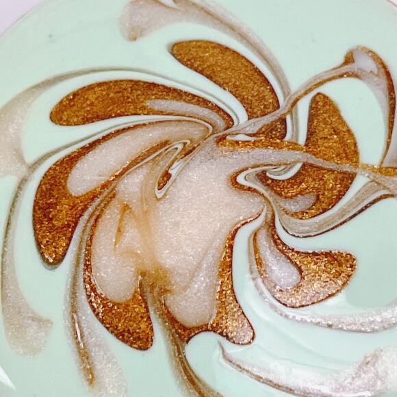 VTG 1980s Enamel Oversized Mint Green Abstract Earrings Scandinavian Influence? - Picture 4 of 12